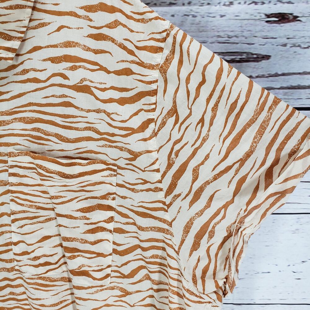 Ava & Viv Brown Animal Print 100%Cotton Short Sleeve Top Size 3X - Picture 6 of 14